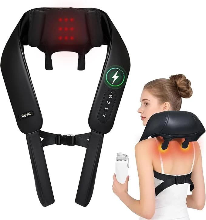 Convenient Joyset Neck Massager with Heat Cordless Shiatsu Neck Massager Soft