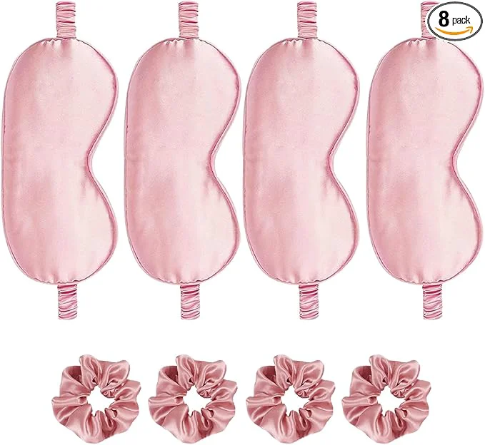 Enhanced Satin Eye Mask 8Pcs Silk Sleep Masks Silky Blindfold Eyeshade Blackout Eyes Smart