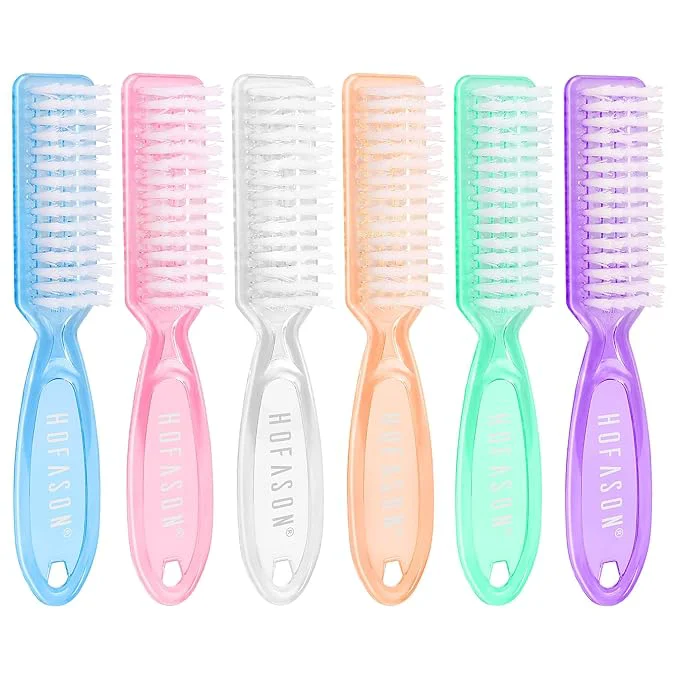 Advanced HOFASON 6 Pack Nail Brush for Cleaning Fingernails Nail Brush Handle Grip Detailed