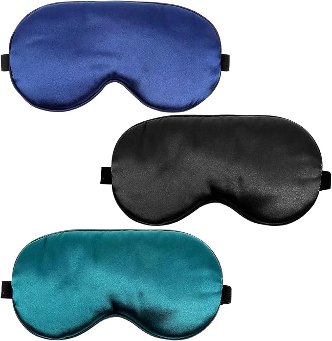 Enhanced 3 Pcs Sleep Mask Silk Blackout Eye Mask Cover Casual