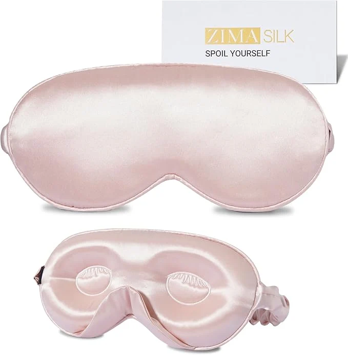 Safe ZIMASILK Adjustable 22 Momme Mulberry Silk Sleep Mask Upgraded 3D Eco-Friendly