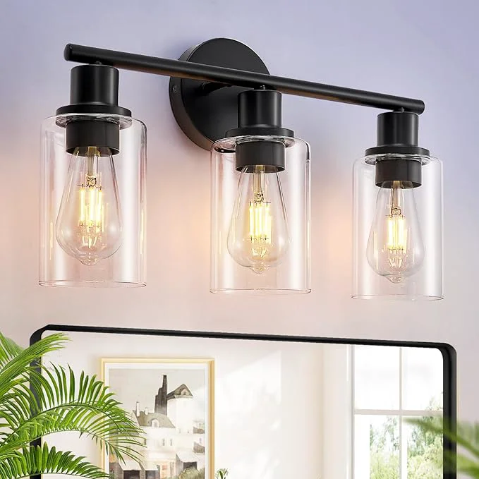 Specialty DLLT 3-Light Bathroom Light Fixtures 18.51 Black Modern Vanity Lights Stylish