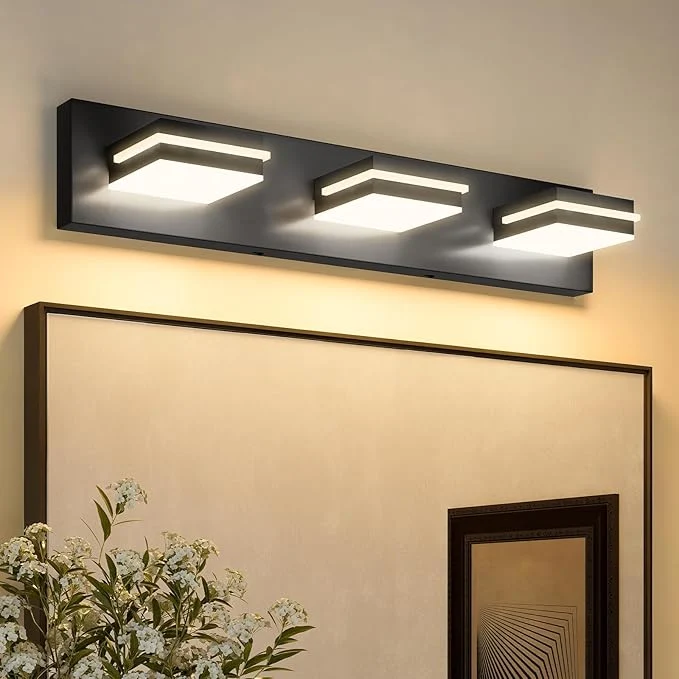 Optimized VOLISUN Modern Black Bathroom Vanity Light Fixtures 5CCT Dimmable Bathroom Flexible