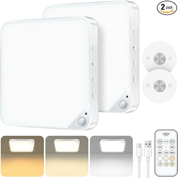 High-Performance Rechargeable 6W Motion Sensor Ceiling Light Indoor Wireless Magnetic Stick on Selected