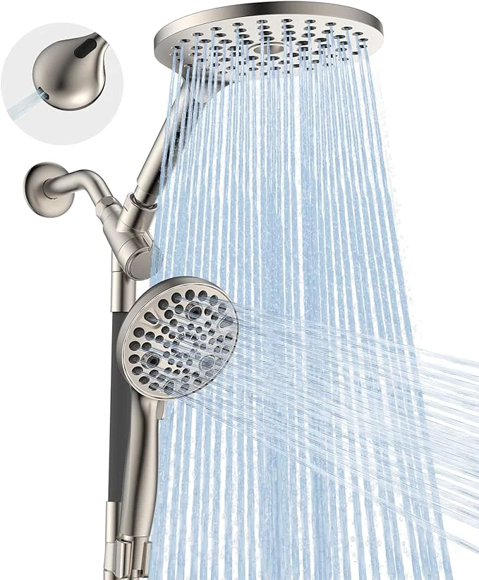 Reliable Dual Handheld Shower Head Combo 2-in-1 Rain Shower Heads System 8 Inch Genuine