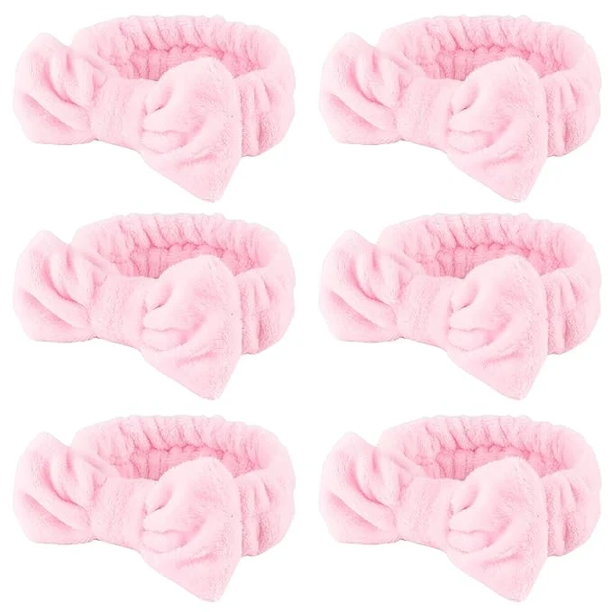 Soft WHAVEL 6 Pack Pink Spa Headband Top-Quality