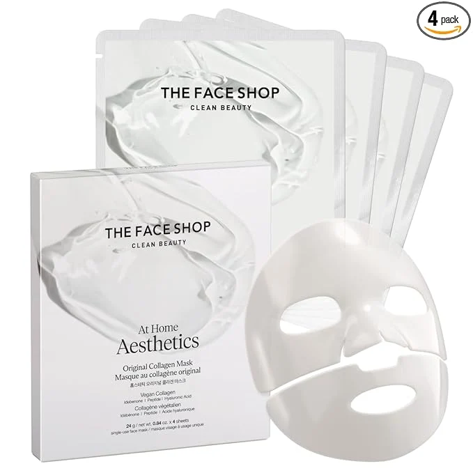 Unique THE FACE SHOP Vegan Collagen Face Mask Korean Glass Skin Essential Comfortable