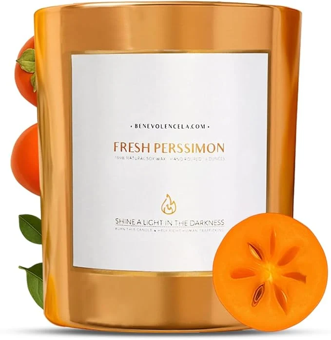 Genuine Benevolence LA Fresh Persimmon Wood Wick Candles Soy Scented Christmas Candles Relaxed