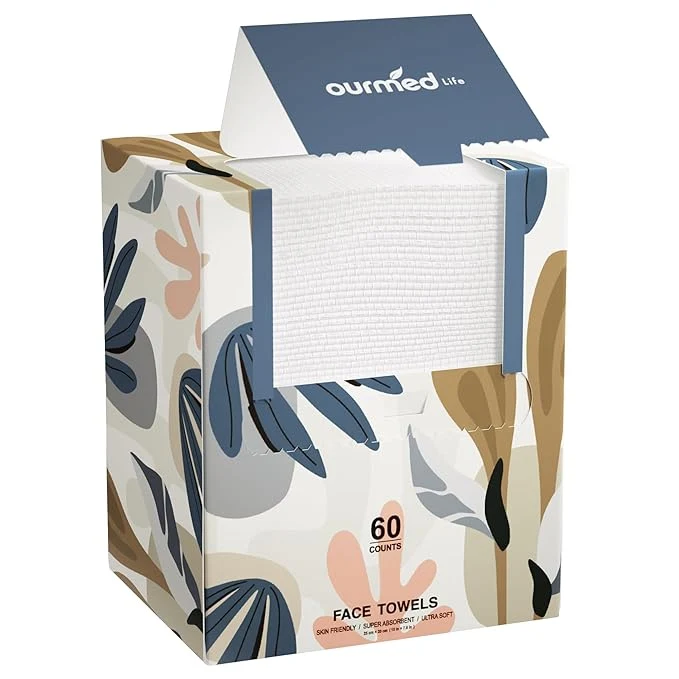 Organic Ourmed Life Face Towels Disposable Biodegradable Facial Towels Fine Crafted