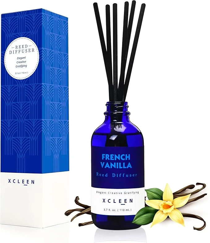 Innovative Xcleen Reed Diffuser Set with Sticks 3.7 Oz Coconut Milk Scented Fragrance Effective
