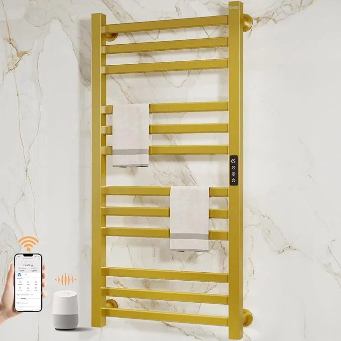 Smooth ENZE Smart Heated Towel Rack 12-Bar Wall-Mounted Electric Towel Warmer 320W Durable