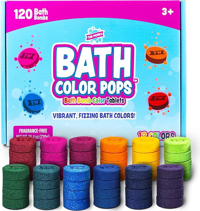 Fast Tub Works® Bath Color Pops™ Moisturizing Kids Bath Bombs Vibrant Water Color Certified