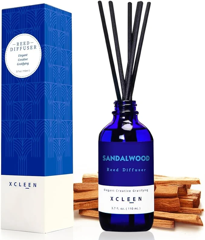 Eco-Friendly Xcleen Reed Diffuser Set with Sticks Sandalwood Scented Oil Diffuser Classic