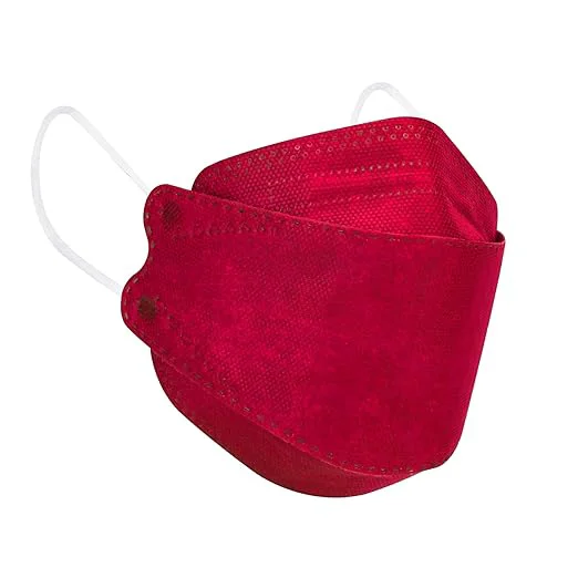 Fashionable Borje KN95 Face Masks for Adults 50 Pack 5-Ply Red Disposable Face Mask Environmentally Friendly
