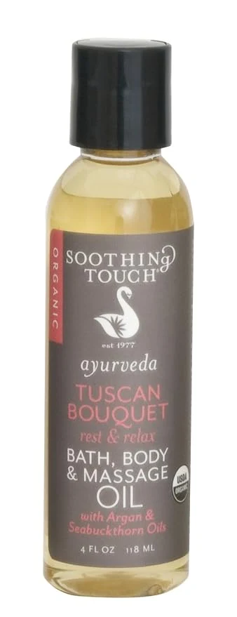 Prestigious Soothing Touch Tuscan Bouquet Organic Bath Body Massage Oil 4 Fl Oz Safe
