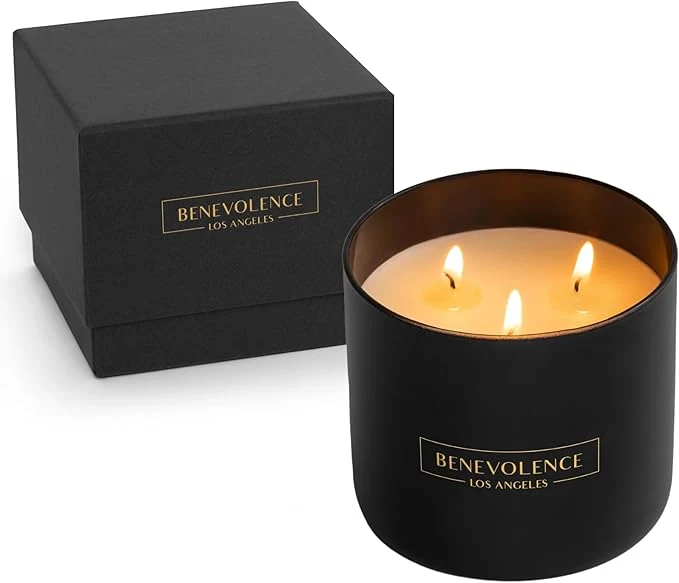 Contemporary Benevolence LA 3 Wick Candle Rose Sandalwood Large Scented Candle Soy Convenient