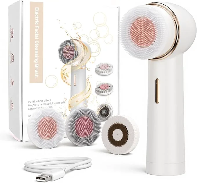 High-End Electric Facial Cleansing Brush Rechargeable Waterproof Dual Rotating Face Genuine