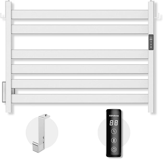 Modern K KALONZO Towel Warmer for Bathroom Wall-Mounted 6-Bar Heated Towel Rack Powerful