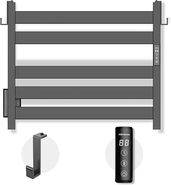 Official K KALONZO Towel Warmer for Bathroom Wall-Mounted 5-Bar Heated Towel Rack Verified