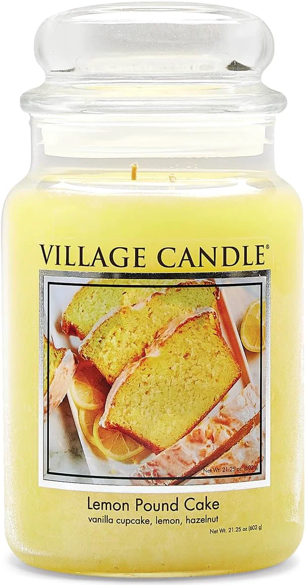 Exceptional Village Candle Lemon Pound Cake Large Glass Apothecary Jar Scented Candle Environmentally Friendly