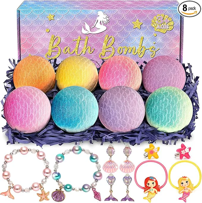 User-Friendly item_name – 8 Packs Mermaid Bath Bombs Breathable