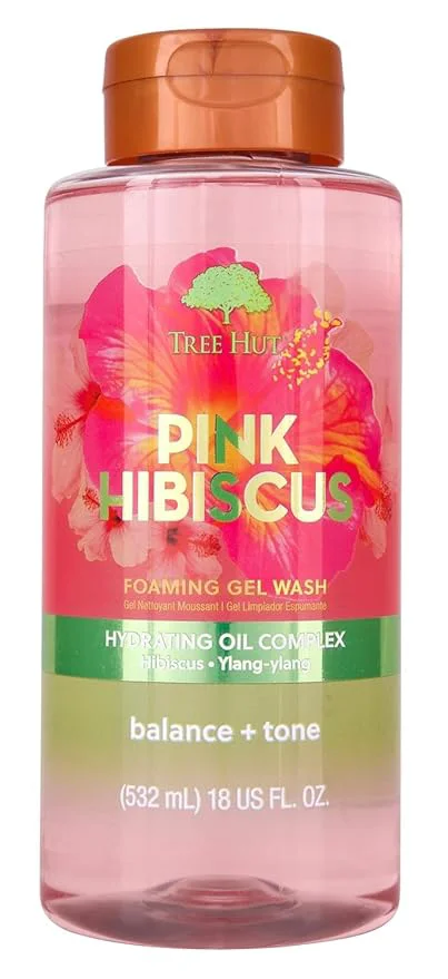 Eco-Friendly Tree Hut Pink Hibiscus Foaming Gel Wash Hydrating Moisturizing Body Wash Professional