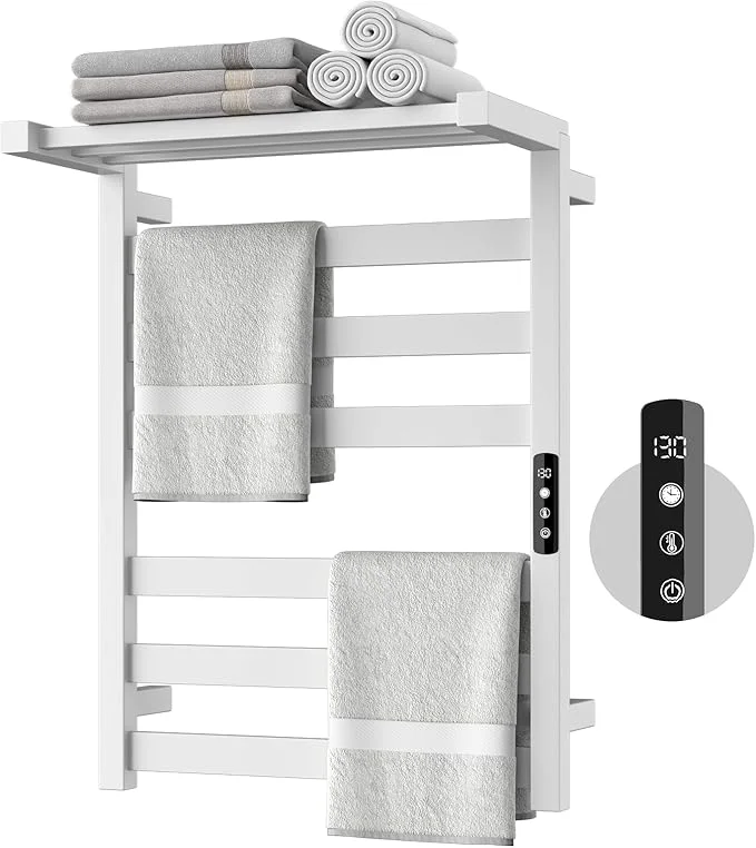 Exclusive Tower Warmer Rack 6 Bars Stainless Steel Wall Mounted Electric Heated Towel Excellent