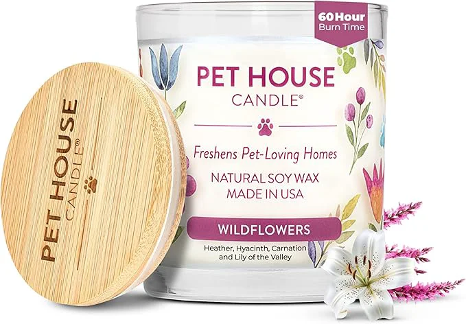 Practical Pet House Candles Plant-Based Long Lasting Clean Burning Scented Pet Odor High-Performance