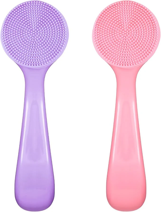 Trendy 2 Pcs Face Scrubber Silicone Manual Facial Cleansing Brush Soft Facial Brushes Quality