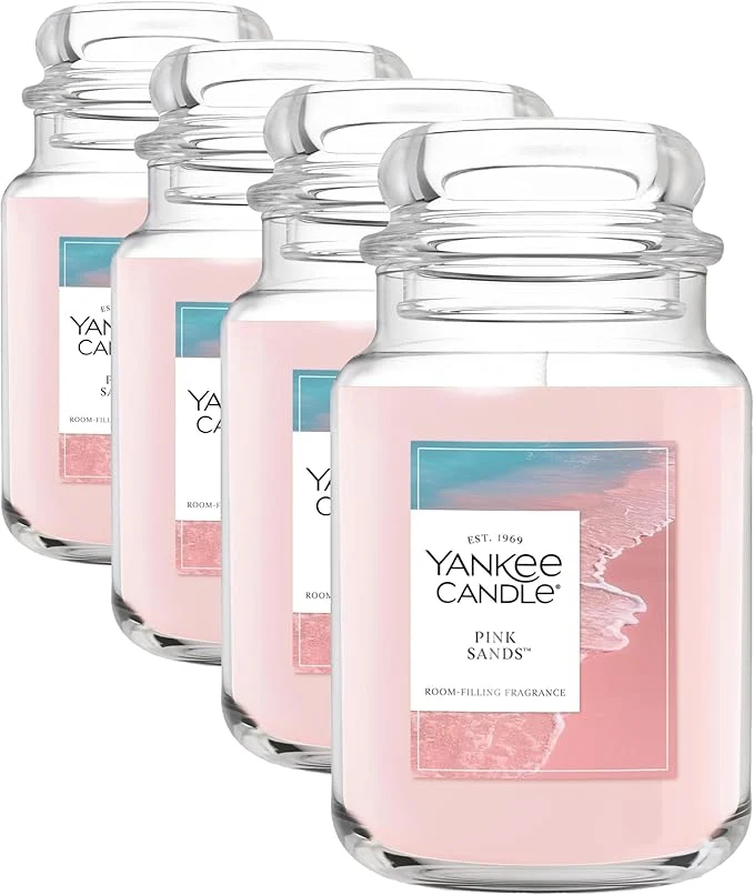 Powerful Yankee Candle Pink Sands Scented Candle 22oz Large Jar Optimized