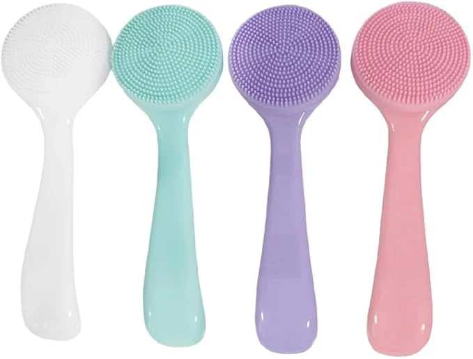 Pure 4 Pcs Silicone Facial Cleansing Brush Manual Face Scrubber Original