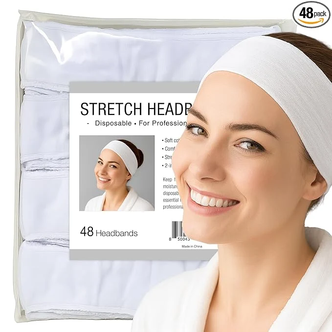 Premium APPEARUS Disposable Headbands without Closure Stretch Cotton Cloth Spa Facial Fine Crafted