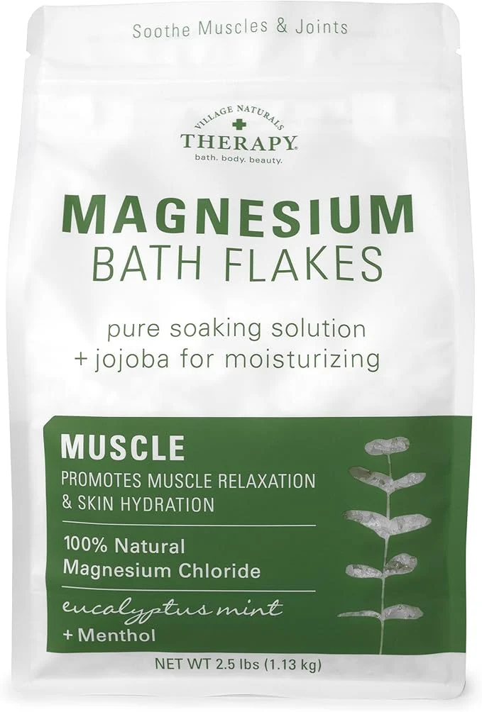 Relaxed Village Naturals Therapy Muscle Magnesium Bath Flakes Eucalyptus Mint Clean