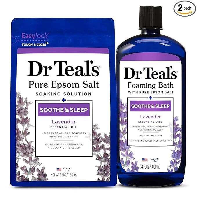 Advanced Dr. Teal’s Epsom Salt Soaking Solution and Foaming Bath Sophisticated