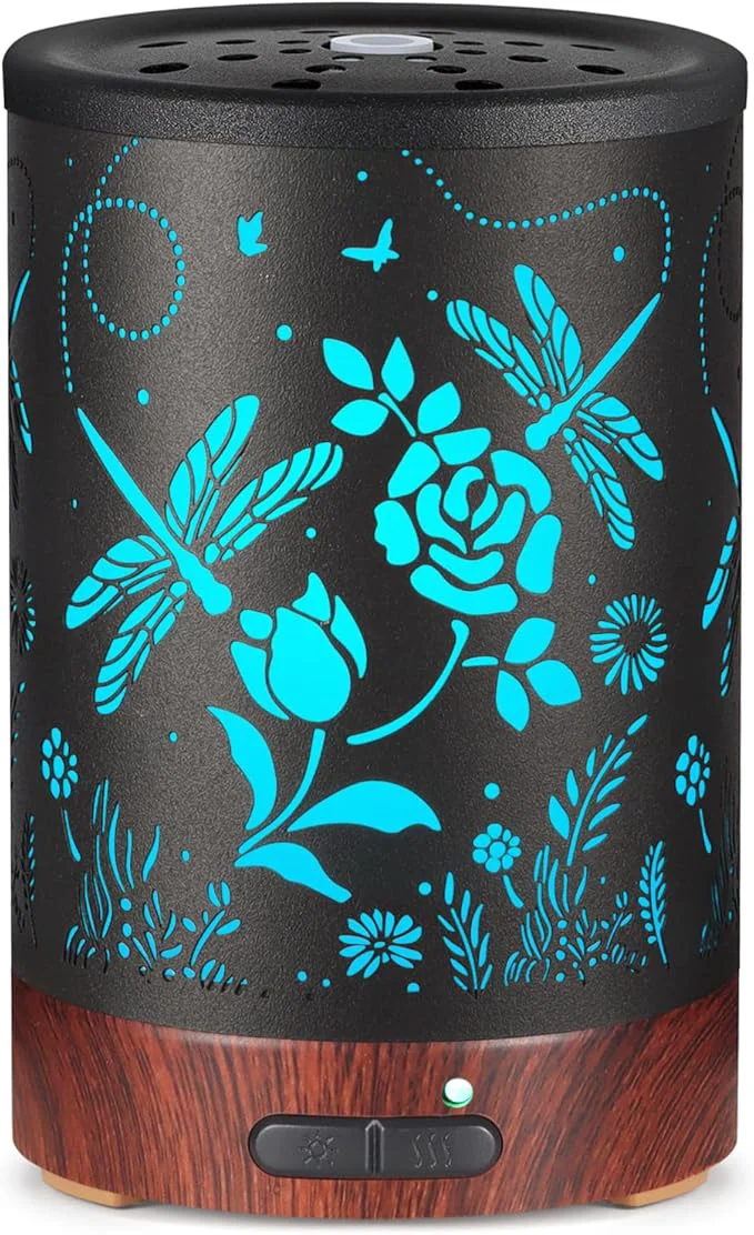 Eco-Friendly Essential Oil Diffuser- Aromatherapy Diffuser with7 Colors Light and Auto-Off Secure