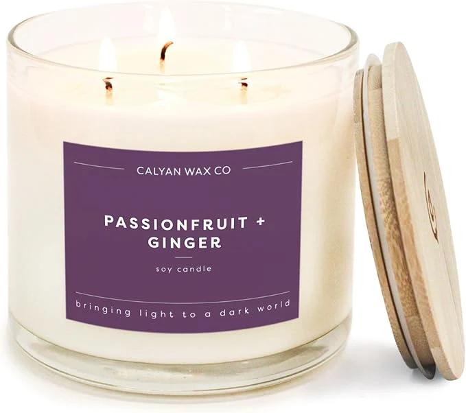 Consistent Calyan Wax Co. Passionfruit Ginger 3 Wick Scented Candle Versatile