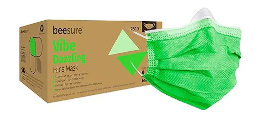 Luxury BeeSure Vibe Face Masks Dazzling Green Recyclable