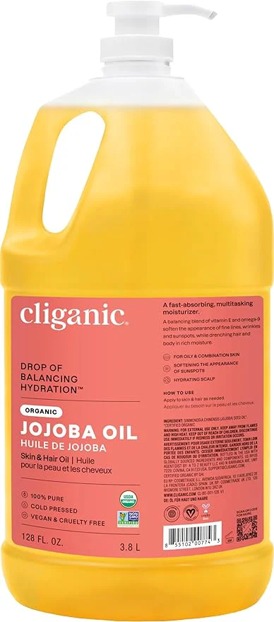 Expertly Made Cliganic Organic Jojoba Oil 128oz Minimalist