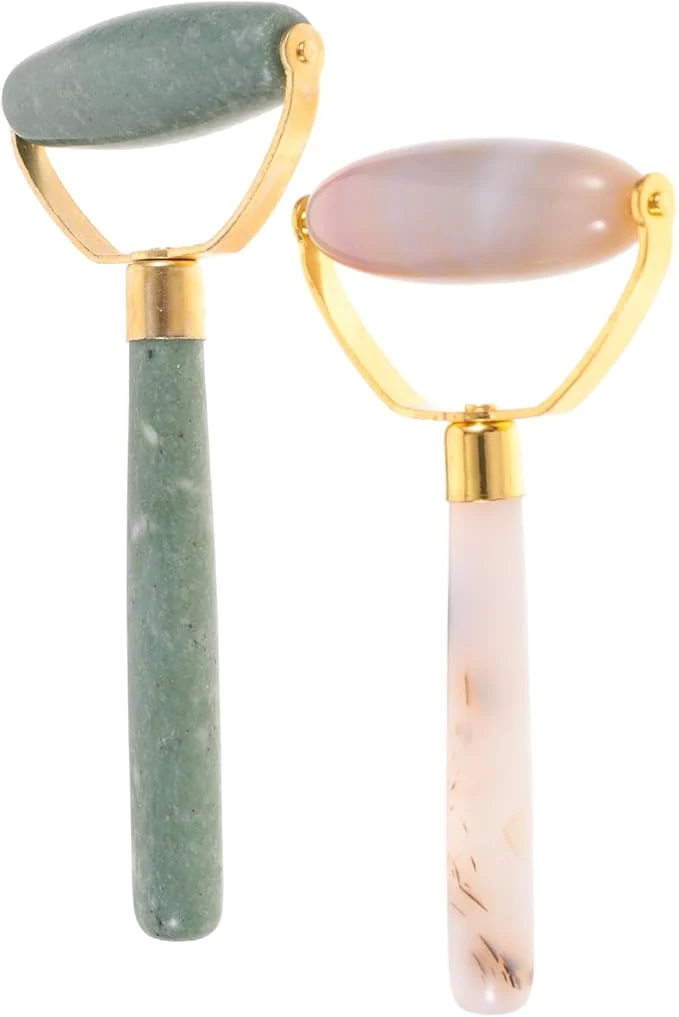 Fine FRCOLOR Jade Rollers Massaging Body Roller 2-Pack Facial Massage Tool Sustainable