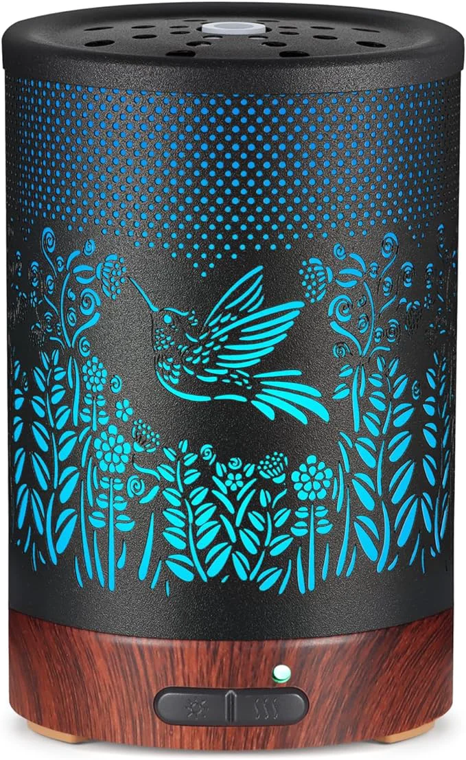 Detailed Metal Essential Oils Diffuser 150ML Aromatherapy Diffuser Cool Mist Humidifier Effective