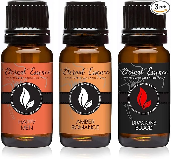 Fashionable Trio – Amber Romance Happy Men Dragons Blood – Premium Fragrance Oil Trio – Enhanced
