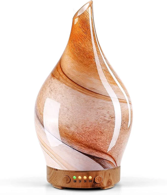 Smooth Porseme 150ml Essential Oil Diffuser Glass Color Changing Aroma Air Diffusers Recyclable