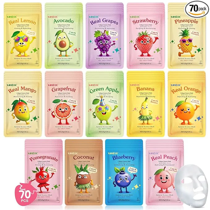 Dependable 70 Pack Collagen Hydrating Face Masks Skincare Classic
