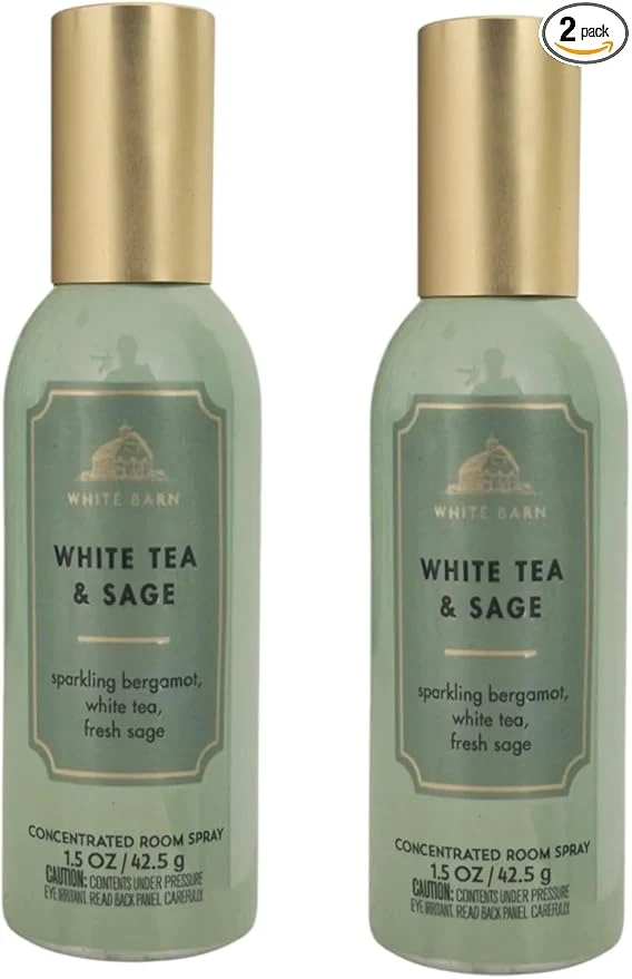 Fast Bath and Body Works 2 pack White Tea Sage Concentrated Room Spray Long-Lasting