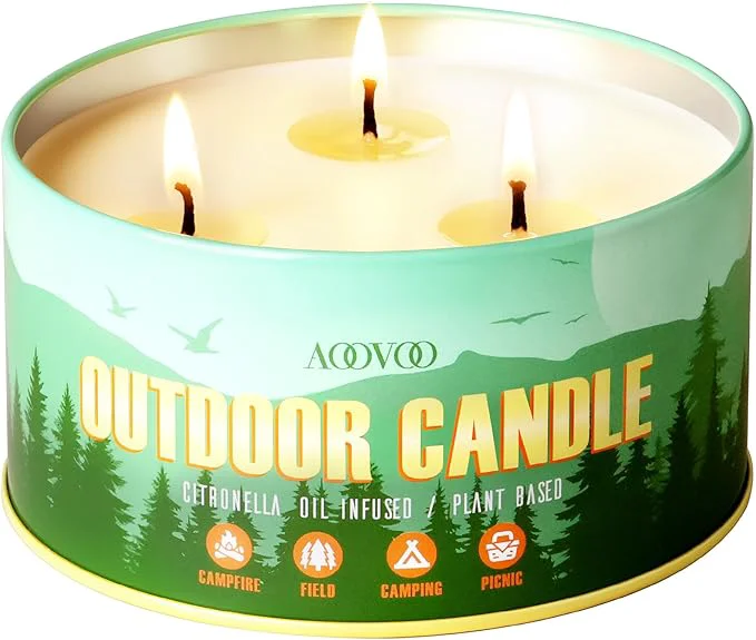 Original Design AOOVOO Citronella Candles Outdoor Detailed