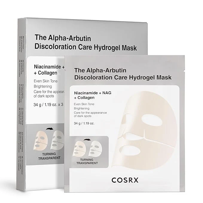 Easy-to-Use COSRX The Alpha-Arbutin Discoloration Care Hydrogel Face Masks Skincare 3 EA Smart