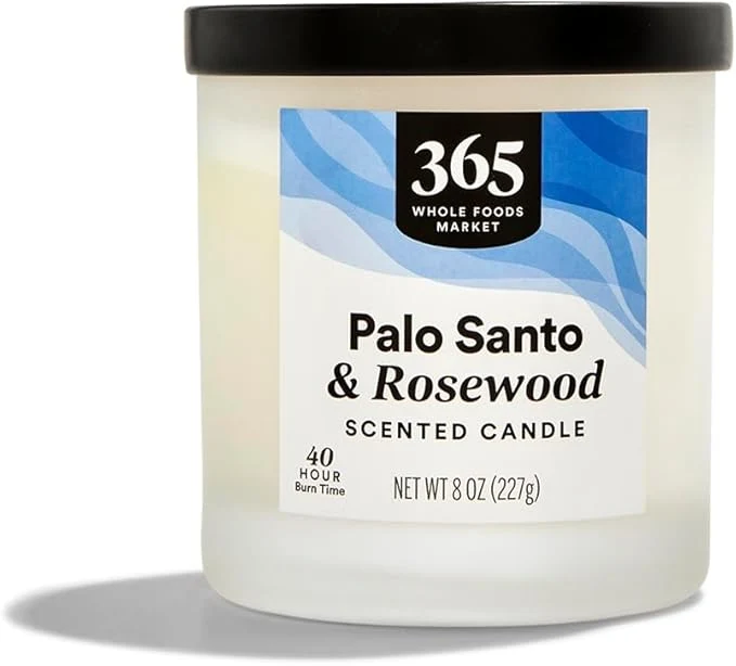 Effective 365 by Whole Foods Market Scented Candle Palo Santo Rosewood 40 Hour Burn Refined