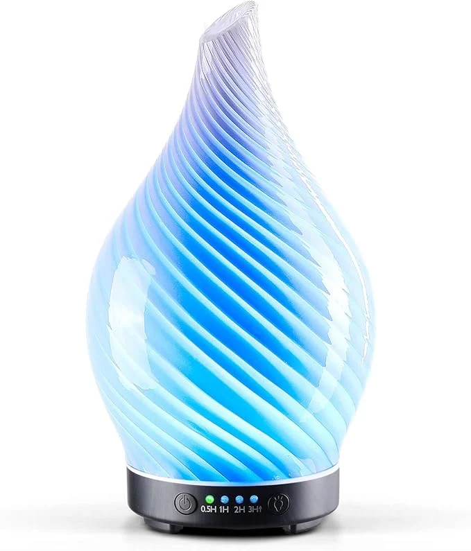High-Quality Porseme 150ml Essential Oil Diffuser Glass Color Changing Aroma Air Diffusers Natural