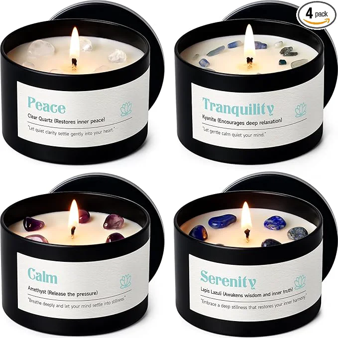 Artisan AOOVOO Crystal Calm Candles Set Fast