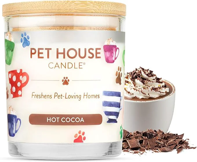 Responsible Pet House Pet Odor Candle Plant Based Hot Chocolate Candle Clean Burning Unique